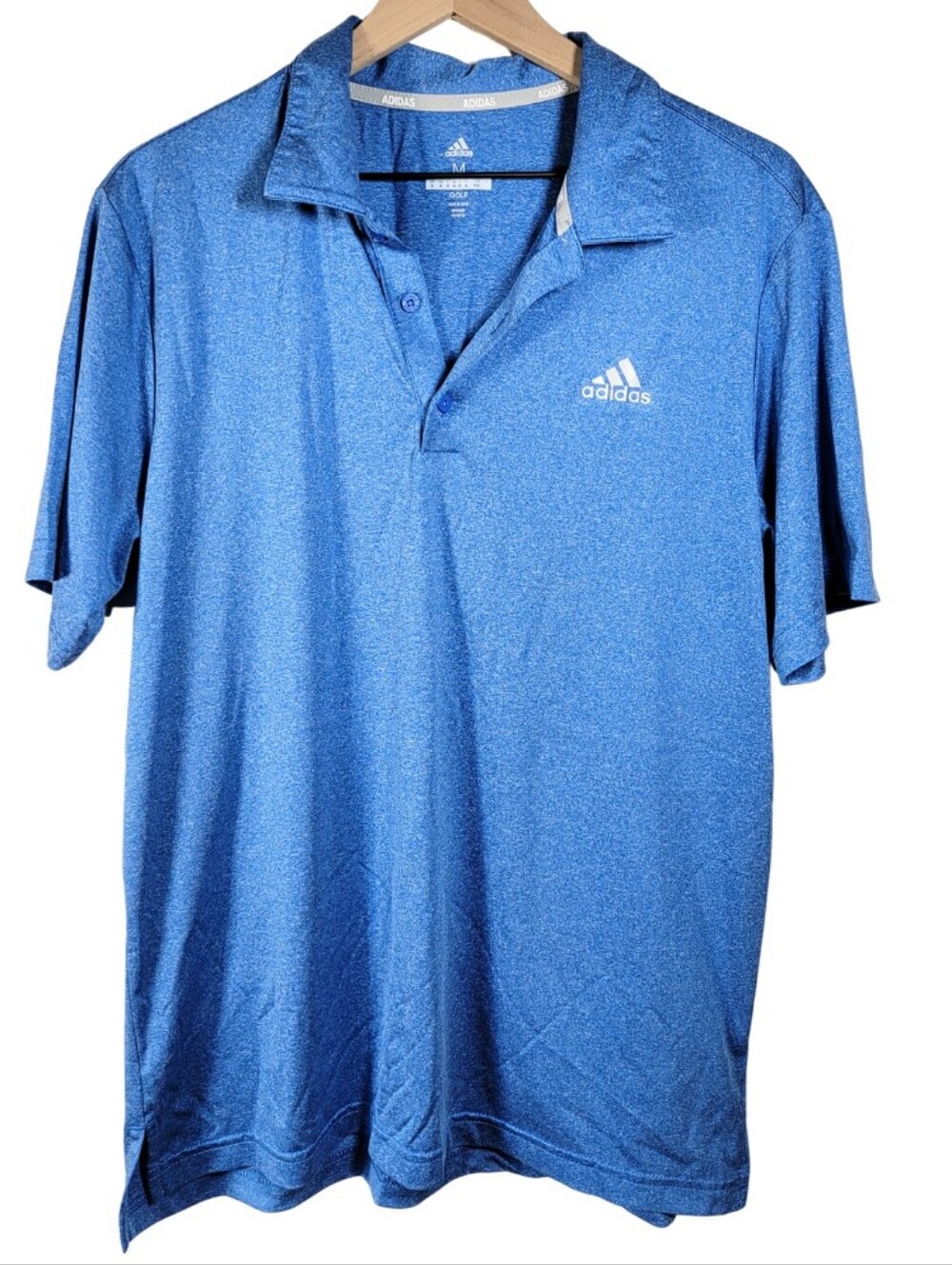 adidas Men's Heathered Light Blue Golf Polo Sz M
